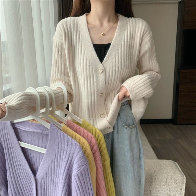 IMPORT WOMAN KNIT STRIPES CARDIGAN KARDIGAN RAJUT WANITA KOREAN STYLE IMPOR OUTER