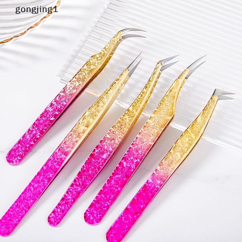 Ggg 1Pcs Pinset Bulu Mata Stainless Steel Eyelashes Extension Antistatic Brow Lash ID