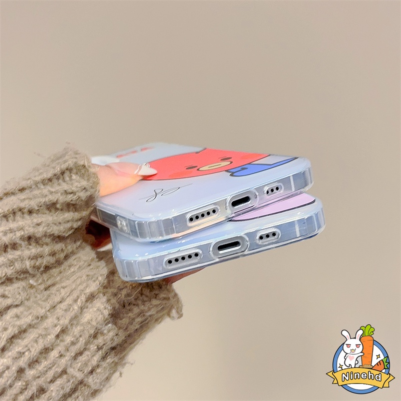 Casing IPhone Disesuaikan Kompatibel Untuk Iphone14 13 12 11 Pro Max X Xr Xs Max8 7 6 Plus SE 2020 Lucu Kartun Pasangan Laser Silikon Casing Ponsel Shockproof Soft Case Cover Pelindung