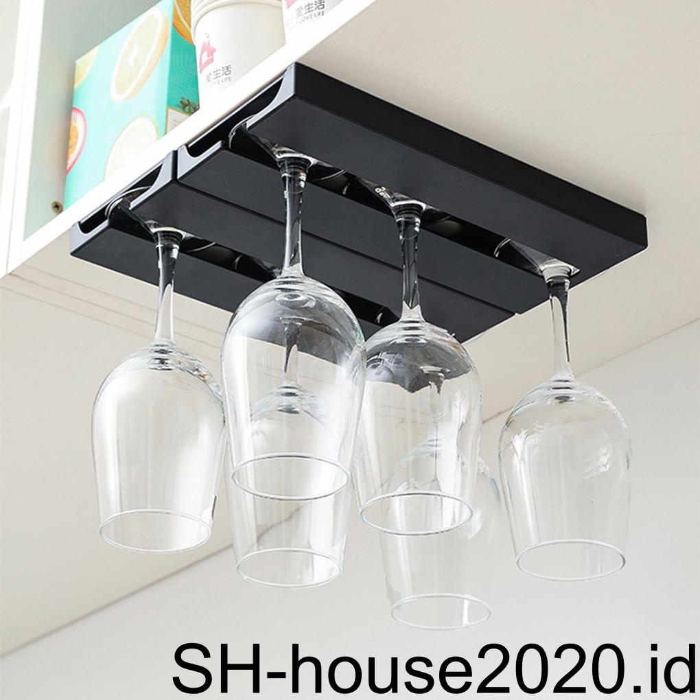 Rak Gelas Wine Pub Desain Sederhana Goblet Penyimpanan Stand Cup Stemware Removable Hanging Holder Aksesoris Dapur