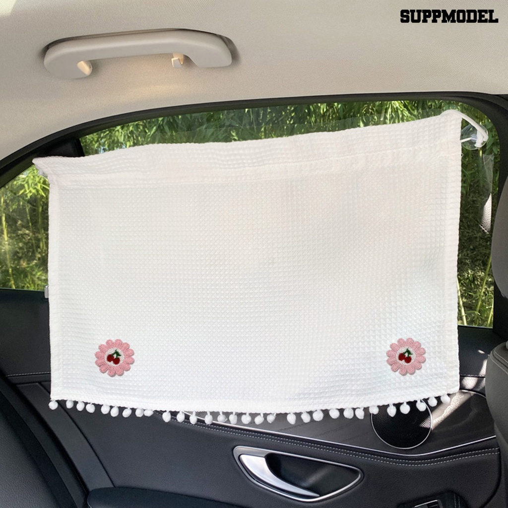 [SM Otomatis] Kerai Jendela Mobil Suction Cup Adjustable Snap Peredam Panas Sunproof Side Window Sun Shade Curtain Summer Use