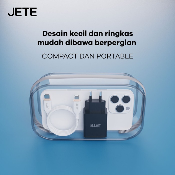 JETE E21 Charger GaN 33Watt Fast Charging 2 Port USB TypeC Garansi 2th