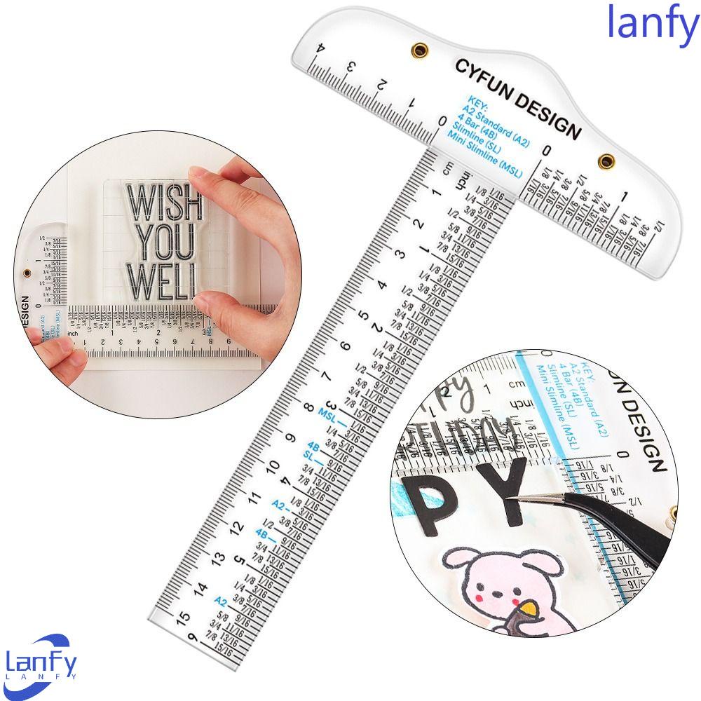 Lanfy Penggaris Bentuk T Serbaguna Bening Untuk Alat Gambar Siswa Tailor Acrylic Stationery