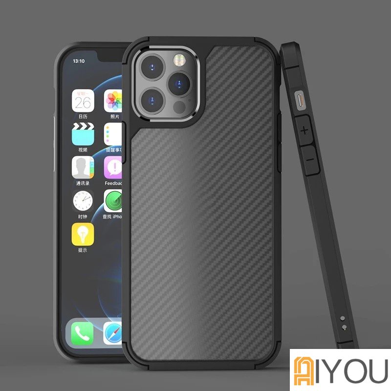 Karbon Casing Black iPhone Carbon Case iPhone Premium Cover Hardcase Apple IPhone 14 13 12 11 Pro Max XR XS Max X 7 8 Plus Carbon Fibre Texture Anti-Shock Cover