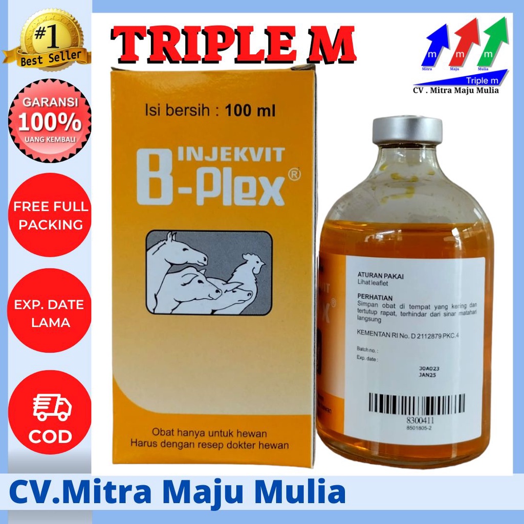 VITAMIN B KOMPLEK 50 ml dan B KOMPLEK 100 ml MEDION Meningkatkan Produktifitas dan Sistem Kekebalan Tubuh Hewan