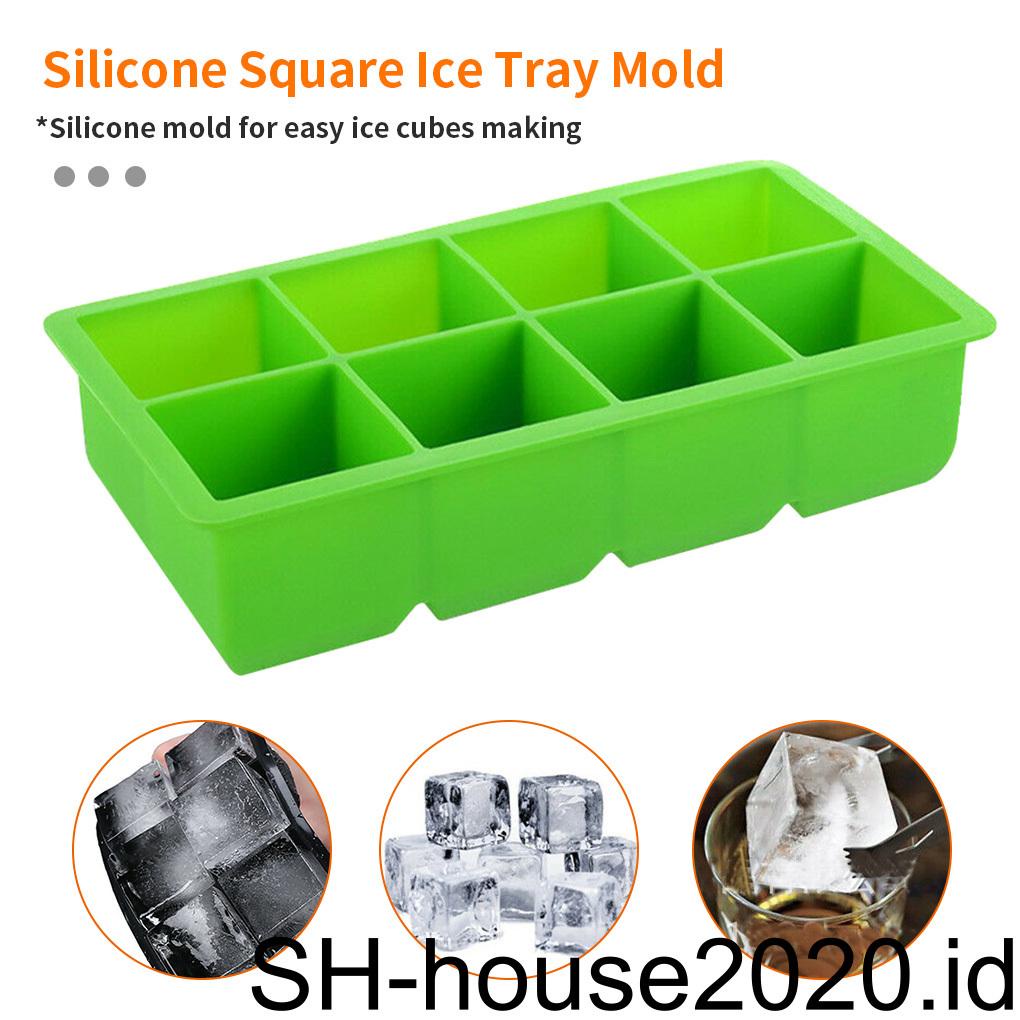 Ice Cube Maker 8-grid Silicone Ice Block Mold Making Tray Untuk Bekal Pub Bar Anggur Merah