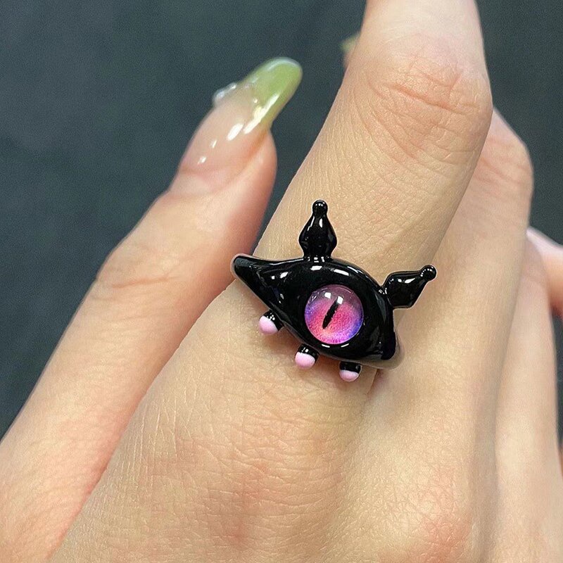 Cincin Mata Besar Monster Bahan Alloy Korea Untuk Anak Perempuan