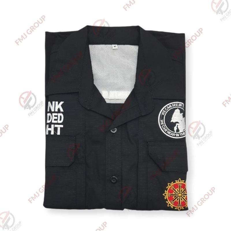 Kemeja Tactical PDH Intelkam Hitam / Kemeja Panjang Pria