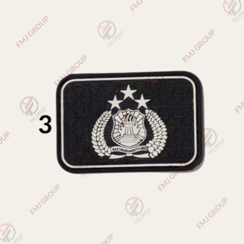 Emblem Patch Rubber POLISI Perekat Bet Logo POLISI TRIBRATA Logo POLICE