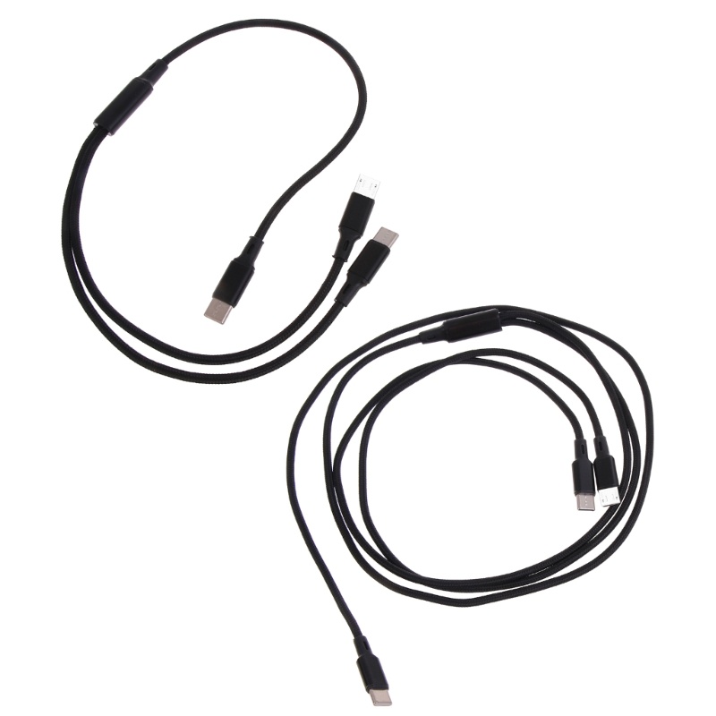 Vivi 1in2 Out Type-C Ke Android+Kabel Cas Tipe-C Nylon Braide Power Supply Cord Support Quick Charging Untuk Phon