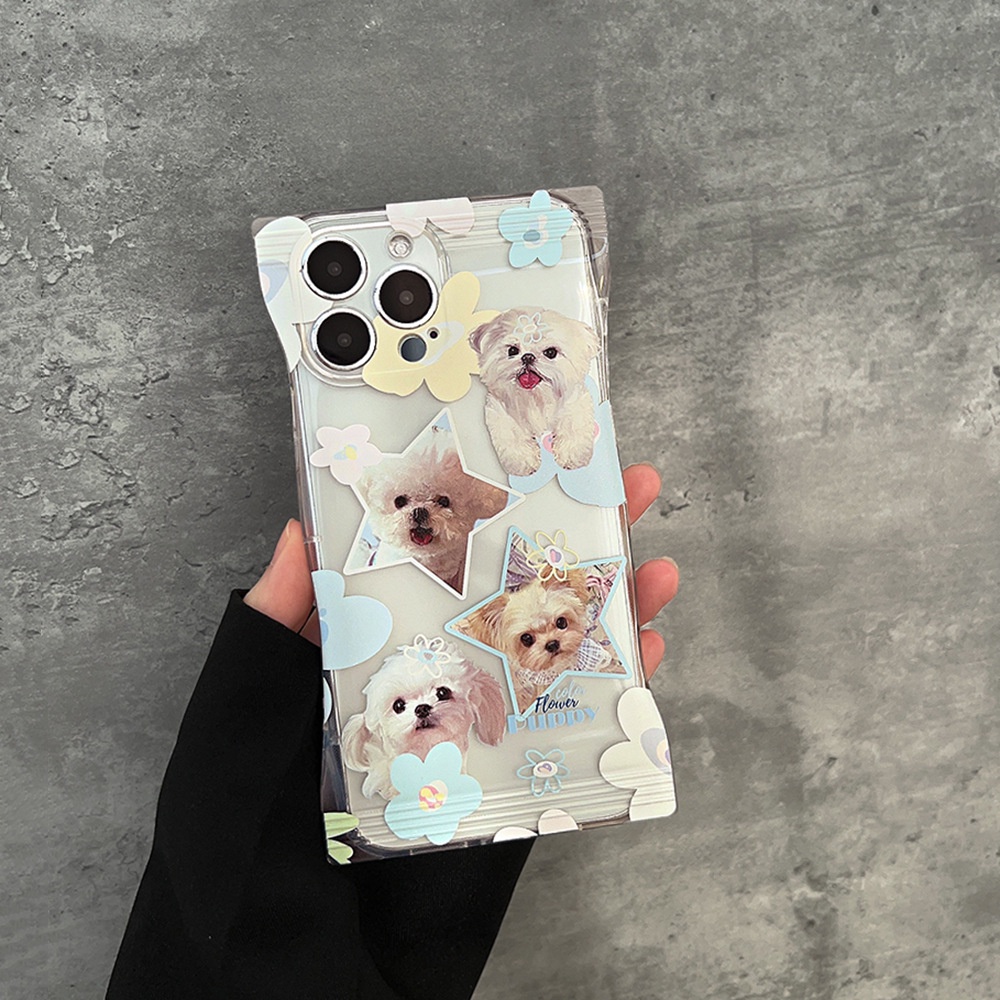 IPHONE Tas Paket Snack Transparan Anjing Anjing Puppy Lucu Berbentuk Phone Case Cover Untuk Iphone11 12 13 14 PLUS PRO MAX