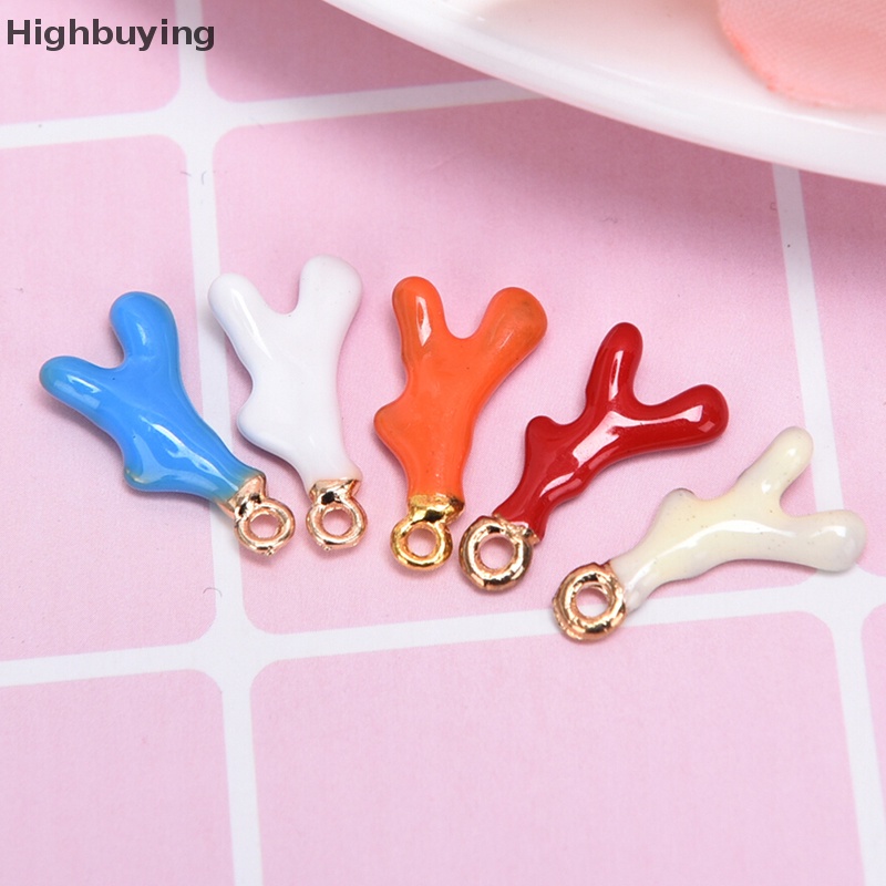 Hbid 10Pcs Alloy Enamel Tanduk Berbentuk Ch Liontin Membuat Perhiasan Craft Aksesori Glory