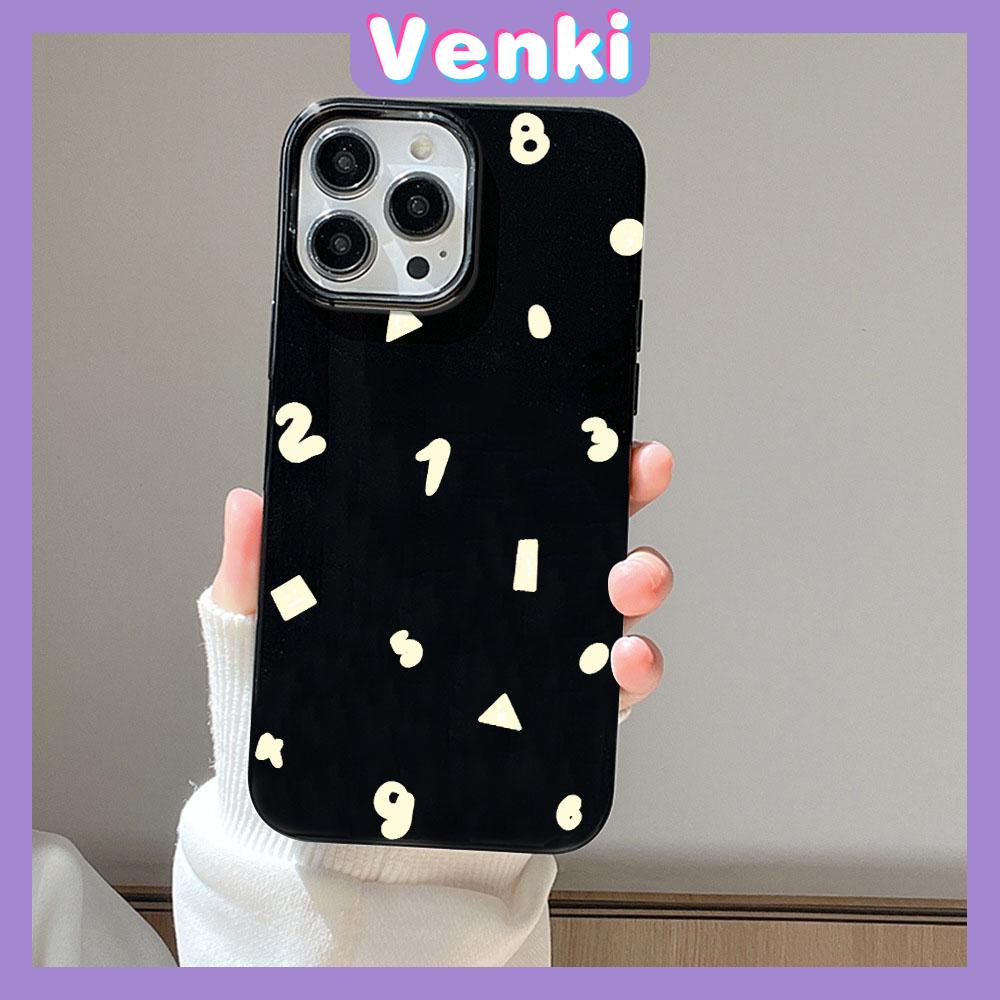 VENKI - For iPhone 11 iPhone Case Black Red Glossy TPU Soft Case Shockproof Protection Camera Yellow Black Letters Compatible with iPhone 14 13 Pro max 12 Pro Max xr xs max 7 8Plus