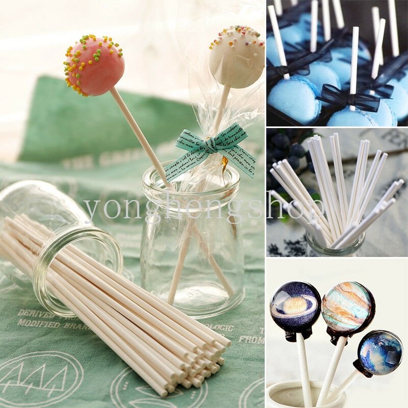 50 Pcs/set 15 cm Lollipop Stick Homemade DIY Permen Coklat Kertas Stik Pasokan Pesta Baking Kue Alat Aksesoris Dapur