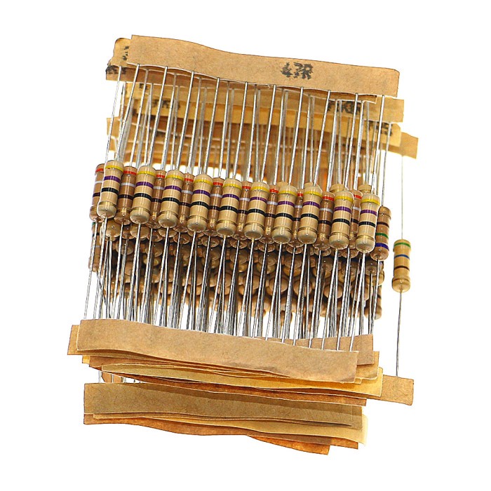 Paket Resistor 1/4 / 1/2 Watt 600 / 400 / 200 Pcs Banyak Nilai Ohm