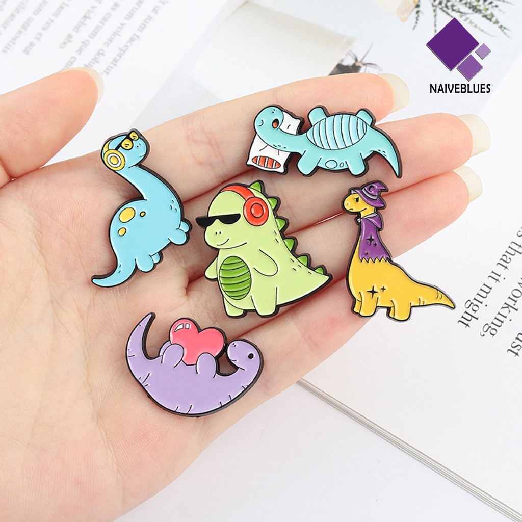 &lt; Naiveblues &gt; Bros Pin Warna-Warni Dinosaurus Dekorasi Pria Wanita Hewan Brooch Decor