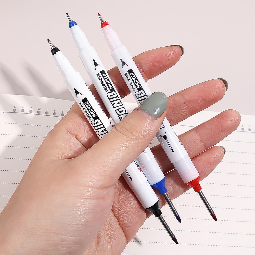 [Unggulan] Double Headed Deep Hole Marker Pen 20mm Penanda Nib Panjang Cepat Kering Metal Perforating Pen Alat Tulisan Tahan Air Kamar Mandi Woodworking Penanda Konstruksi