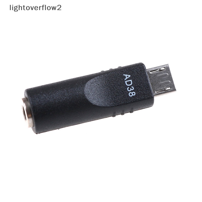 [lightoverflow2] 2pcs 3.5mm x 1.1mm Female To Micro USB 5pin Male DC Converter Charger Adapter [ID]