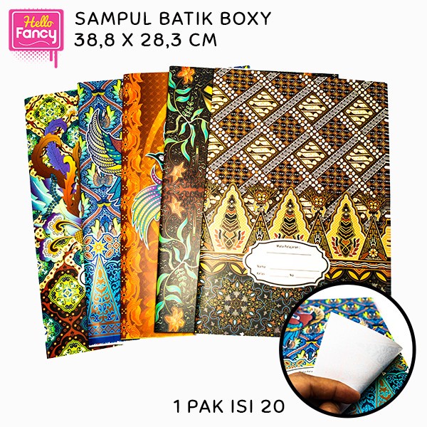 

Kertas Sampul Buku Batik uk Boxy Bahan Art Paper isi 20 lbr / Sampul Batik