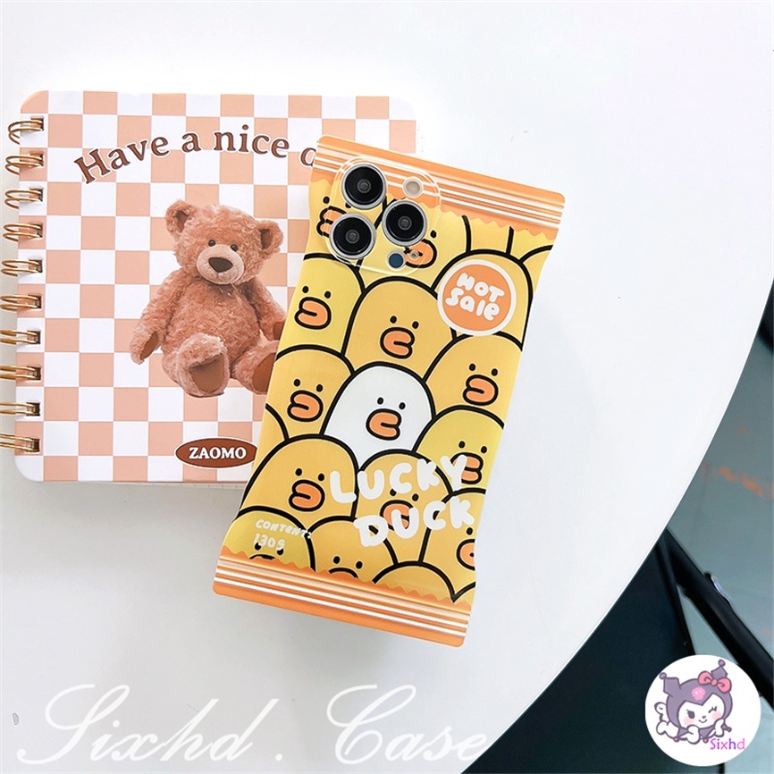 Redmi 12C 10C 10A 10 Note 12 11 11s 10s 10 9 8Pro 9T 9C 9A 9 Xiaomi 12 Lite 11Lite 12T 11T 10T Poco M3 X4Pro Fun Yellow Cute Lucky Duck Snack Bag Handphone Soft Case