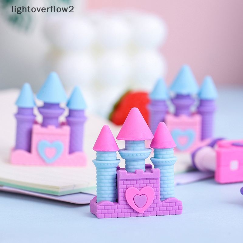 [lightoverflow2] 1pcs Creative Dream Castle Eraser Creative Student Wrig Drawing Rubber Pencil Eraser Lucu Perlengkapan Sekolah Alat Tulis Hadiah Anak [ID]