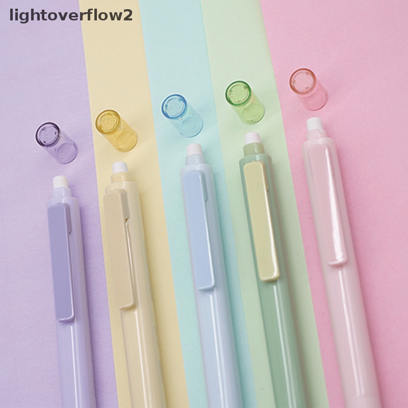 [lightoverflow2] Pensil Mekanik Anti Pecah Core Non-slip Grip Dengan Eraser 0.5mmHB Gaya Sederhana Pendorong Pensil Perlengkapan Sekolah Alat Tulis [ID]