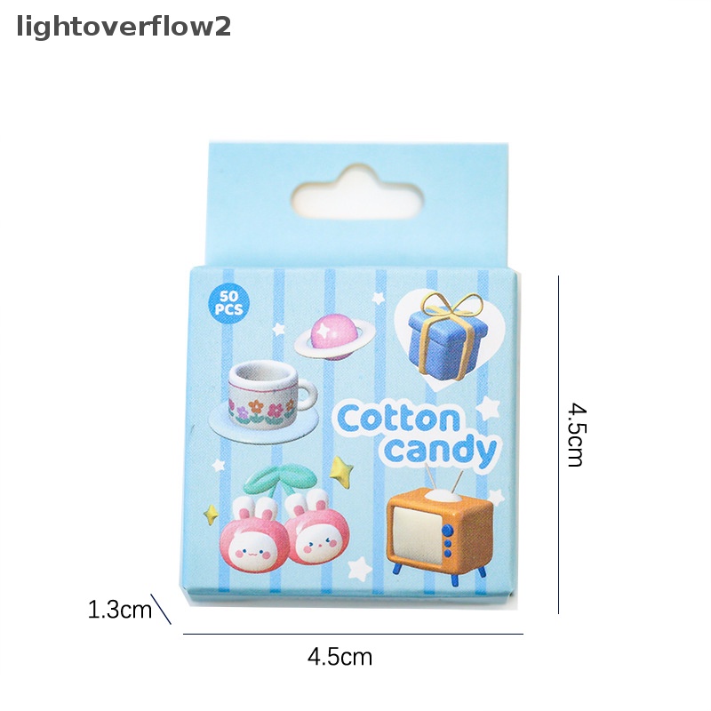 [lightoverflow2] 50pcs Kawaii Marshmallow Animal Stiker Hias Bahan Scrapbooking Label Diary Stationery Album Telepon Journal Planner [ID]