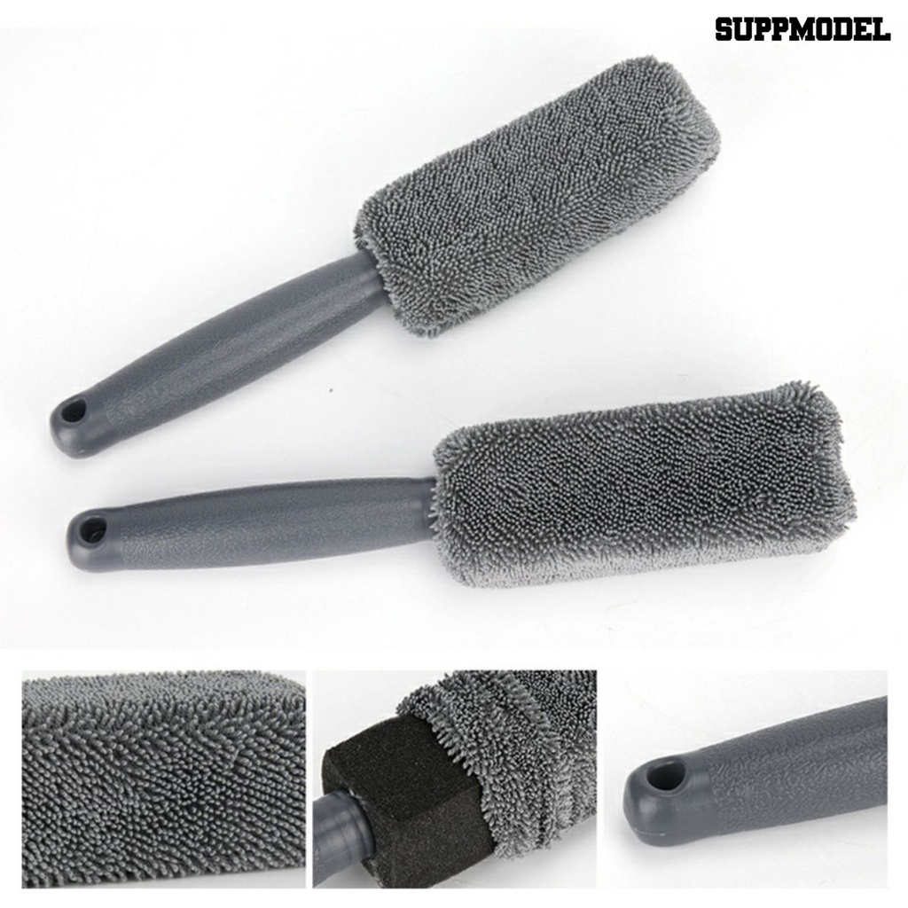 [SM Otomatis] Sikat Ban Lembut Gagang Panjang Desain Gantung Microfiber Wheel Wash Cleaning Brush Tire Rim Detailing Brush Aksesoris Mobil