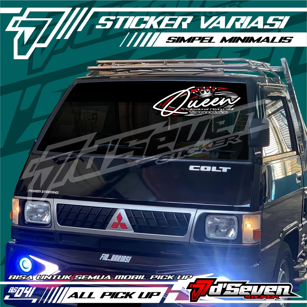 Stiker variasi kaca depan QUEEN simpel minimalis Keren Murah Berkualitas Bisa Request warna dan nama