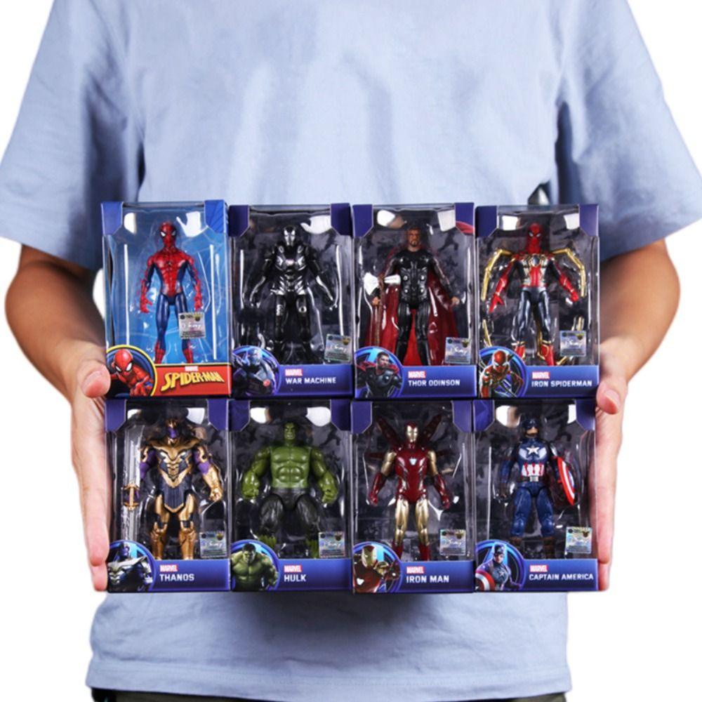 Lanfy Spider Man Action Figure Mainan Boneka Figure Mainan Marvel Action Figure Dekorasi Rumah Anime Avengers Hulk Iron Man Figure Patung