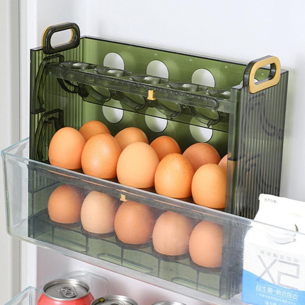 TOP Egg Tray Flippable Kitchen Storage Preservation Box Rak Penyimpanan Kotak Telur