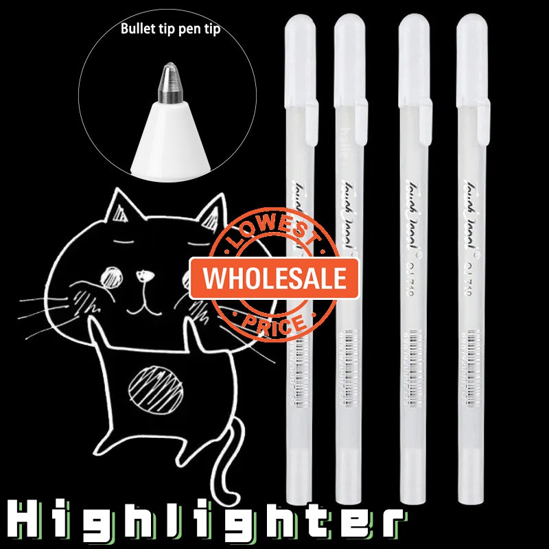 [Grosir] Diy Sketsa Cat Bright Graffiti Pen Multifungsi Putih Highlight Pen Tahan Air Hand Ledger Hitam Karton Penanda Garis 0.8mm Menulis Tinta Pulpen