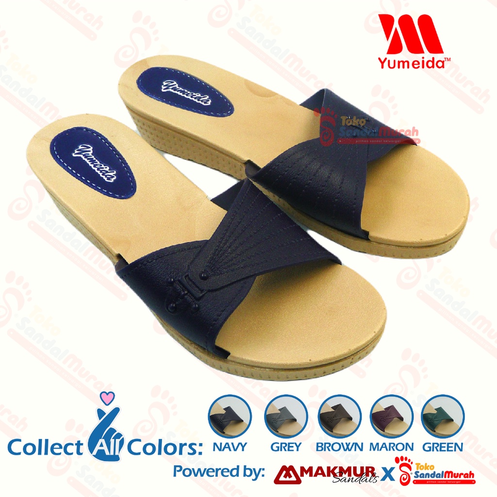 Toko Sendal Murah - Sandal Slop Uk 36 - 41 / Sandal Wedges Wanita Dewasa / Sandal Fashion Ibu - Ibu / Sandal Slop Wedges Terbaru [Toko Sendal Murah Yumeida 23011 L]