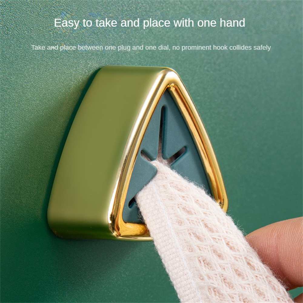 Pemegang Penyumbat Handuk Bebas Lubang, Aksesori Kamar Mandi Rak Penyimpanan Kain Cuci Kait Handuk Tahan Air Klip Serbet Lap Berperekat