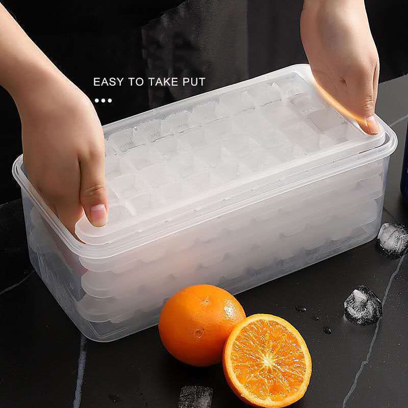 Kapasitas Tinggi PP Es Batu Membuat Tray Ice Bucket Cetakan Food Grade DIY Ice Ball Maker Cepat Beku Silikon Silinder Cangkir Dengan Tutup Es Batu Kotak Penyimpanan Aksesoris Dapur