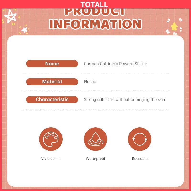 COD Cartoon Reward Stickers Animals Praise Label Stationery Sticker Mother Teacher Award Classic Toys School Supplies Kids Photo Album Decor-Totall