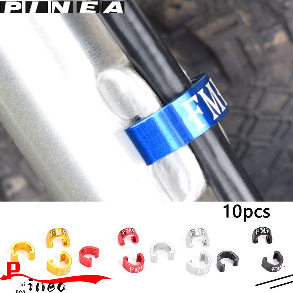 Nanas 10pcs Kabel Rem/Gesper Garis 5warna Bicyle Housing Selang Outdoor MTB Sepeda C-buckle Jepit