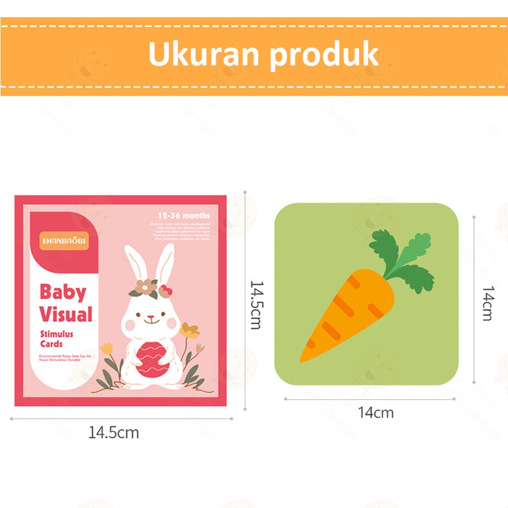 Lacoo Visual card Flash card Kartu pintar stimulasi visual bayi Montessori toys
