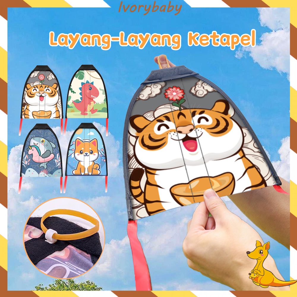 Ivorybaby Layangan ejection kartun  Mainan olahraga  ketapel layangan hari anak
