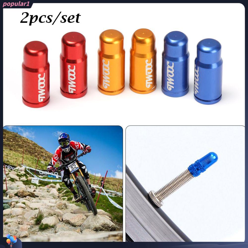 Populer 2pcs Katup Sepeda Gunung Ban Perancis Aluminium Alloy Penutup Debu
