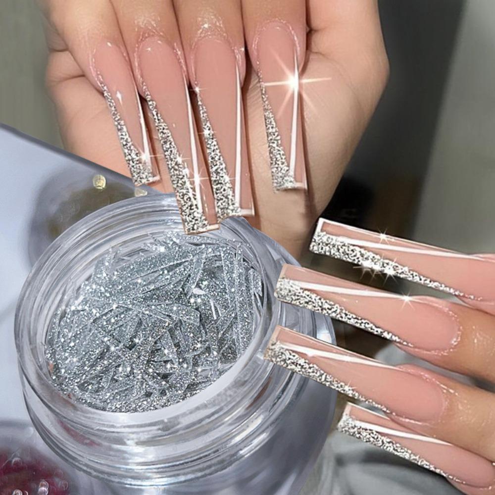 AUGUSTINA Agustina Kuku Glitter Foil Warna-Warni Fashion Transfer Paper Nail Stiker Manicure Tools Glitter Cellophane Aurora Pecah Foil Kaca