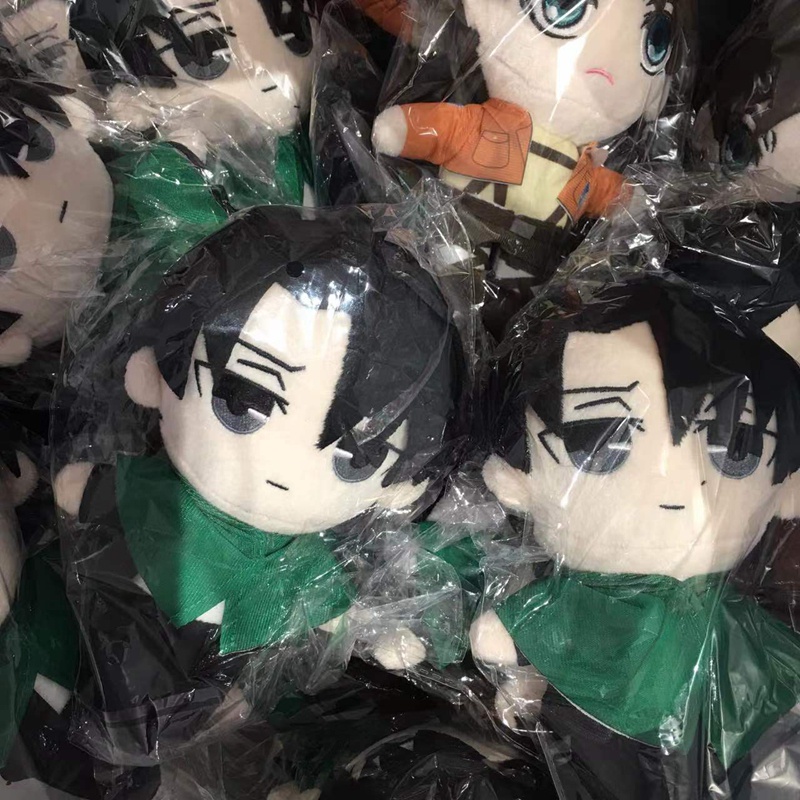 Attack on Titan Lucu Boneka Mewah Anime Figure Mainan Ackerman Boneka Lembut Hadiah Anak Levi Ackerman Boneka Mainan