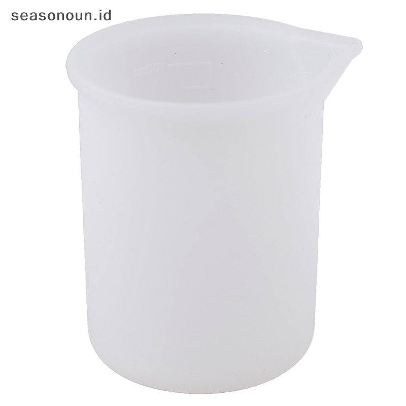 Seasonoun 2Pcs Gelas Ukur 100ml Bahan Silikon Untuk Perhiasan Cetakan resin Sisik Kristal.