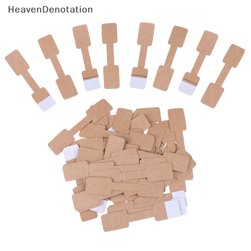 [HeavenDenotation] 50/100pcs Tag Harga Kosong Segi Empat Kalung Cincin Perhiasan Label Kertas Stiker HDV