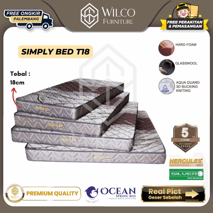 Kasur Springbed Ocean Hercules Simply Bed 18 Cm / Matras Ocean Murah - Matras Aja, 90x200