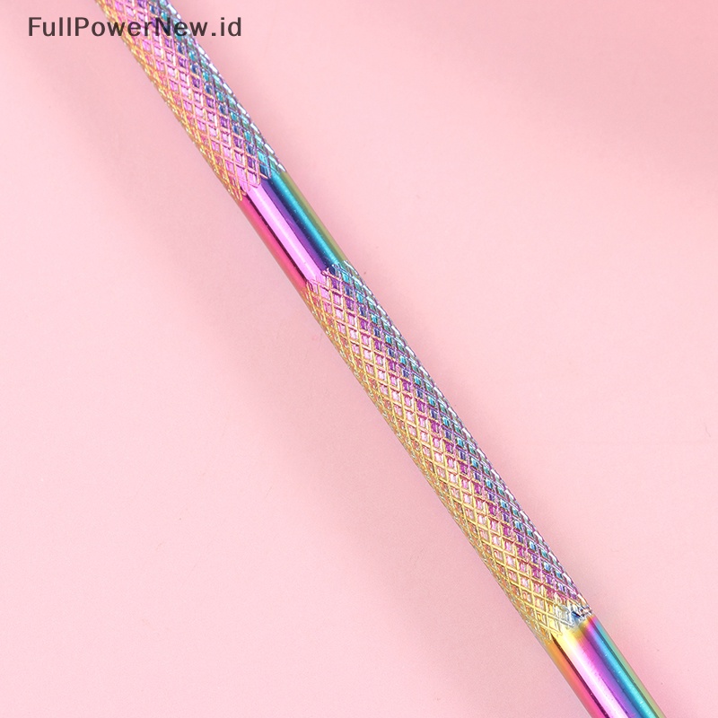Power Stainless Steel Kutikula Pendorong Kuku Double Ended Spoon Nail Art Pedicure Alat ID
