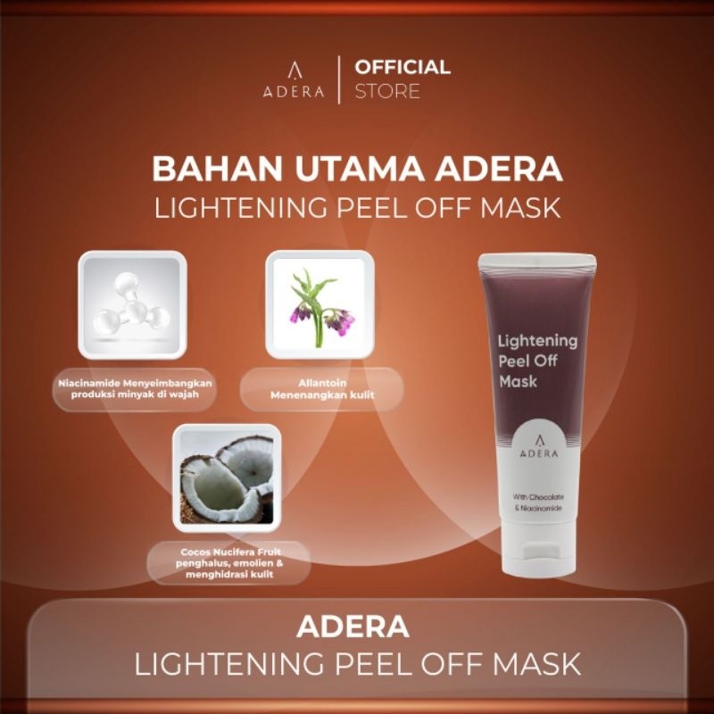 (READY) Adera Lightening Peel Off Mask Original BPOM - Peeling Mask Adera Untuk Mengangkat Sel Kulit Mati, Flek Hitam &amp; Komedo