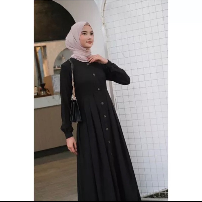 𝐏𝐆𝐌𝐓 • ANJANI DRESS CRINKLE AIRFLOW PREMIUM GAMIS KANCING FULL HIDUP / DRESS MUSLIMAH RINJANI