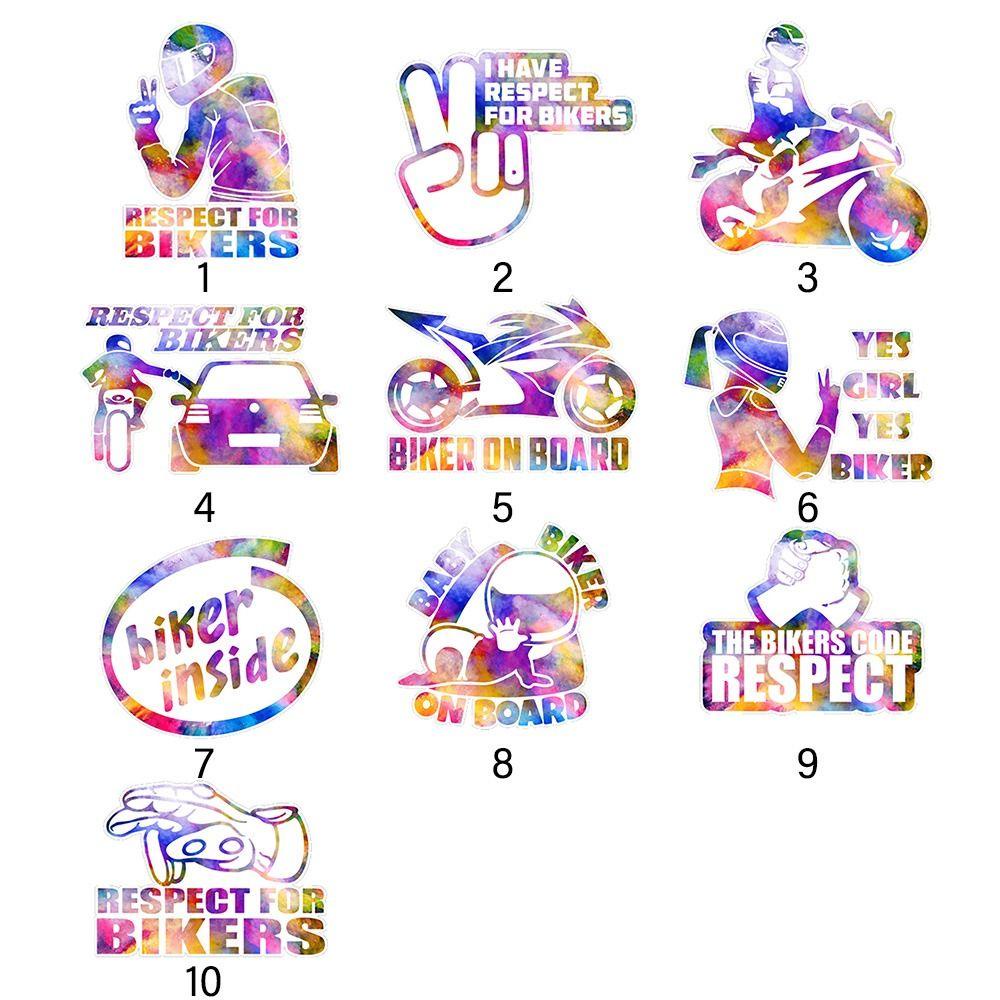 Populer Stiker Hias Motor Warna-Warni Scratch Blocking Pola Kreatif Bersepeda Decals