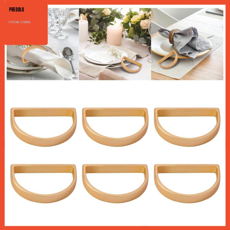 [Predolo] 6pcs Cincin Holder Serbet Hiasan Serviette Buckle Untuk Pesta Pernikahan Meja